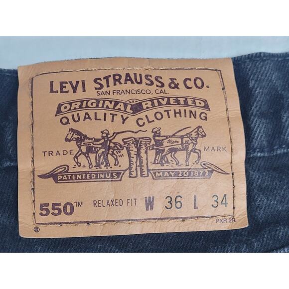 Vintage 90s Levi's 550 Orange Tab Black Relaxed Fit Jeans Men's Sz 36 X 34 - Picture 10 of 10